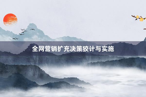 全网营销扩充决策狡计与实施